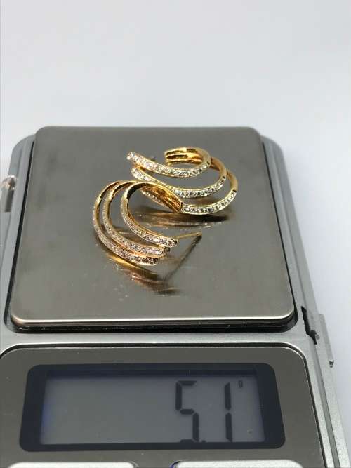 Diamond Covered Gold Earrings