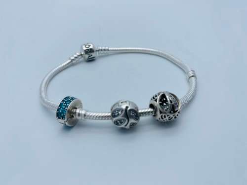 *PANDORA BRACELET W/THREE PANDORA CHARMS* - BLACK FRIDAY BID FROM R1