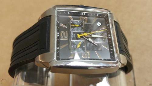 *TISSOT QUADRATO CHRONOGRAPH* EXCELLENT MONACO WATCH!