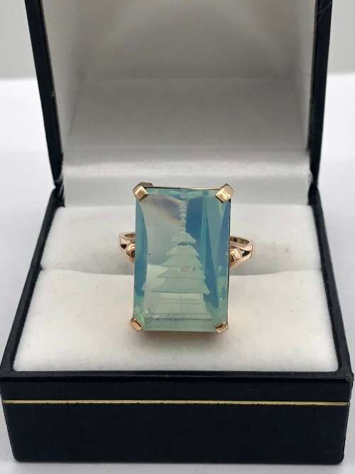 *ROSE GOLD AQUAMARINE RING - STUNNING!* DELIVERY 1-2 DAYS