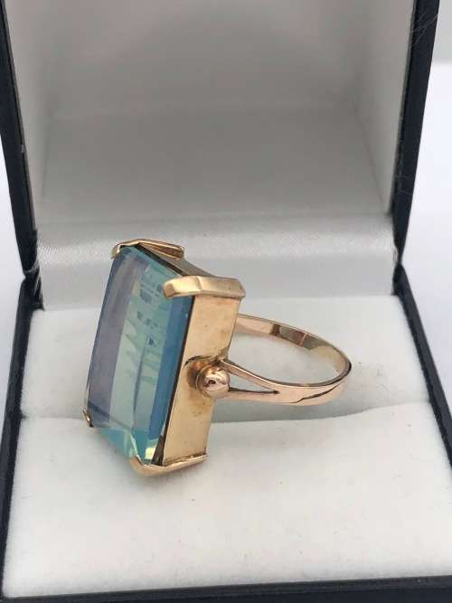 *ROSE GOLD AQUAMARINE RING - STUNNING!* DELIVERY 1-2 DAYS