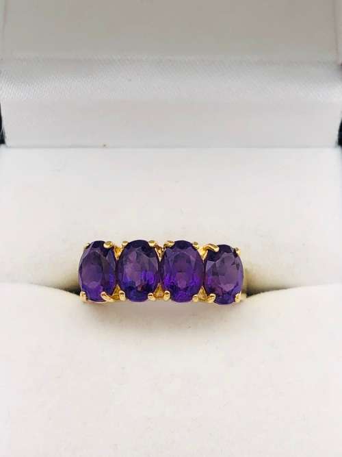 *YELLOW GOLD AMETHYST RING - (R14999!!! RETAIL)* R1 BIDS!!!