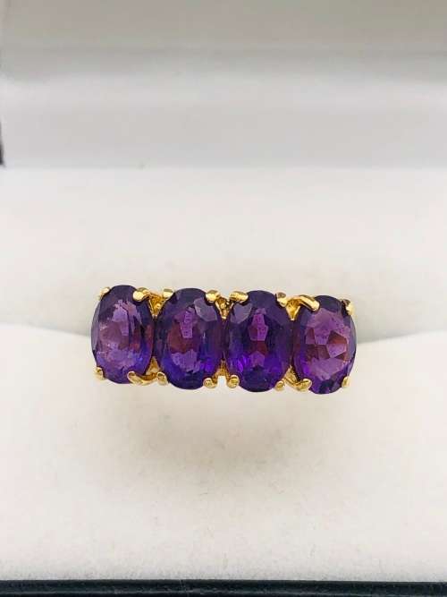 *YELLOW GOLD AMETHYST RING - (R14999!!! RETAIL)* R1 BIDS!!!