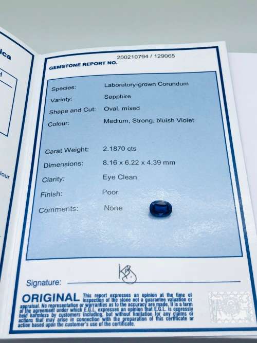 *EGL CERTIFIED OVAL CUT SAPPHIRE - DEEP VIVID COLOR*