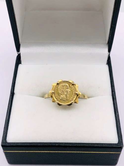 *SOLID GOLD COIN RING *(RETAIL R18000)* STATEMENT PIECE