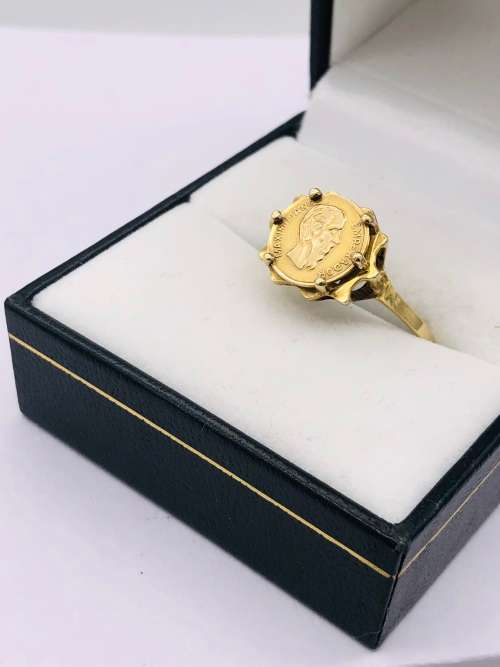 *SOLID GOLD COIN RING *(RETAIL R18000)* STATEMENT PIECE