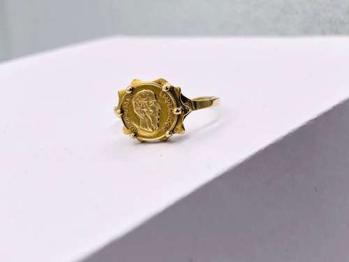 *SOLID GOLD COIN RING *(RETAIL R18000)* STATEMENT PIECE