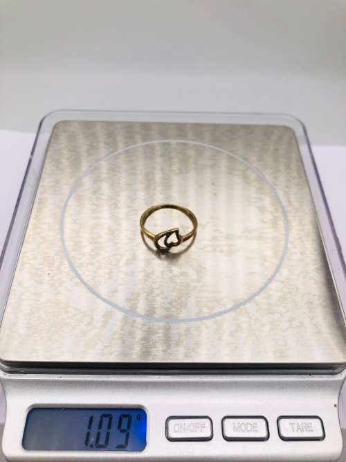 *SOLID GOLD DUAL HEART RING*(R1 BIDS)*