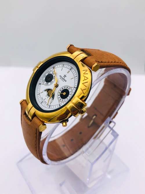 *AQUASTAR NAVY MOONPHASE WATCH* SEE DESCRIPTION!