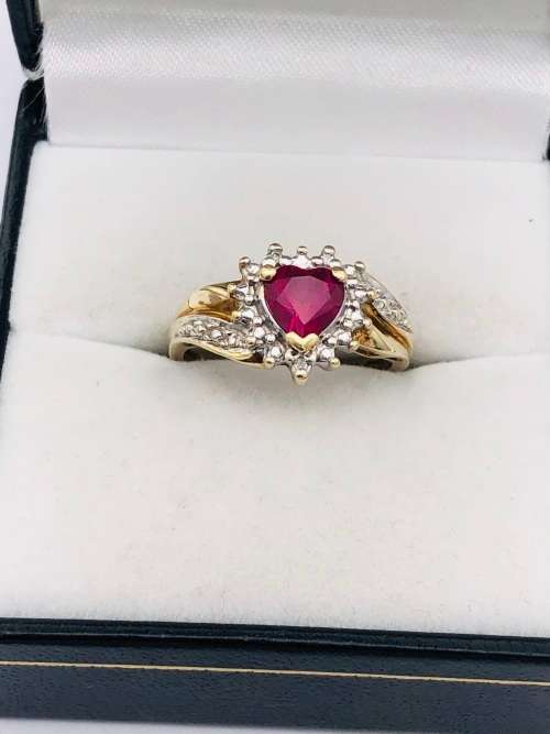 *SOLID GOLD RUBY ENGAGEMENT RING (R1 BIDS)*