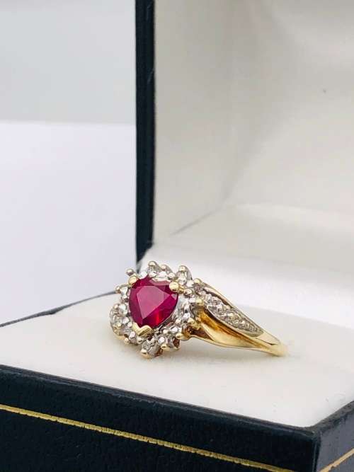 *SOLID GOLD RUBY ENGAGEMENT RING (R1 BIDS)*