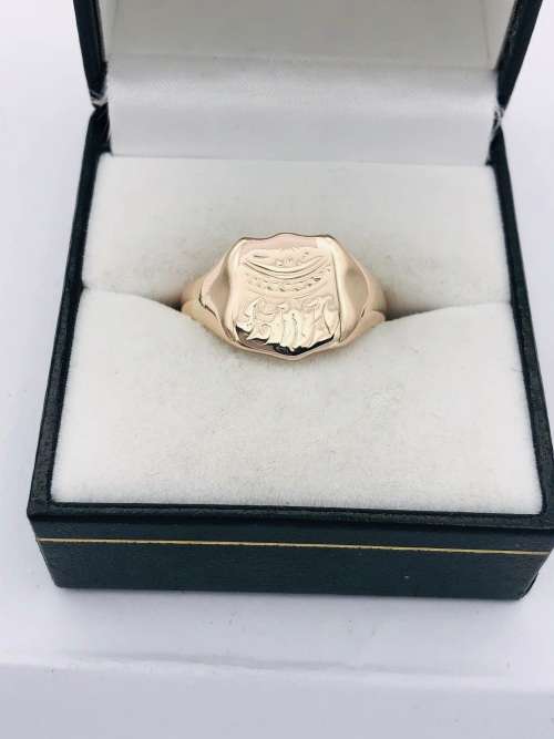 *SOLID GOLD SIGNET MENS RING* ROSE GOLD!!