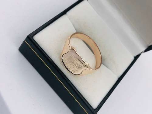 *SOLID GOLD SIGNET MENS RING* ROSE GOLD!!