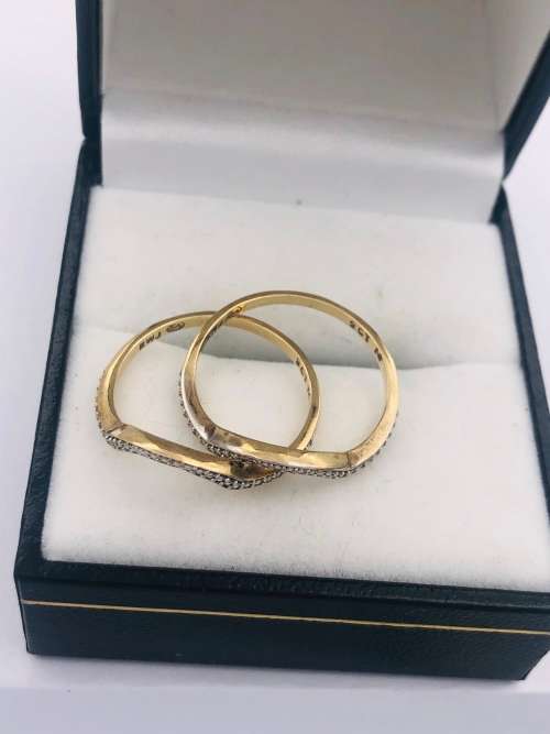 *SET OF 2 ETERNITY RINGS* SOLID GOLD - BID FOR SET!