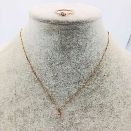 *9CT ROSE GOLD & DIAMOND RING & NECKLACE SET* R1 BIDS!