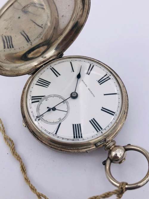 *SOLID SILVER SWISS NICOL GENEVE POCKETWATCH* R1 BIDS
