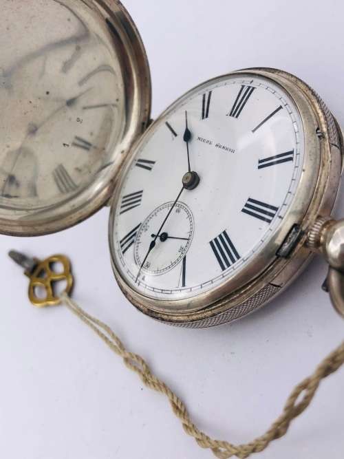 *SOLID SILVER SWISS NICOL GENEVE POCKETWATCH* R1 BIDS