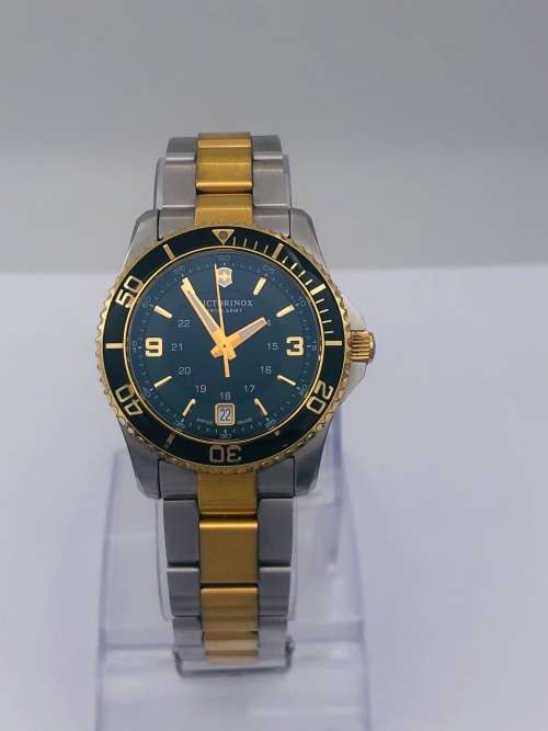 *VICTORINOX SWISS ARMY TWO-TONE LADIES WATCH* GOLD PLATED!