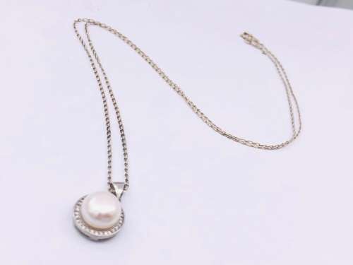 *SOLID 925 SILVER & NATURAL PEARL PENDANT* R1 BIDS