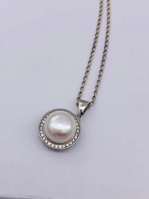 *SOLID 925 SILVER & NATURAL PEARL PENDANT* R1 BIDS