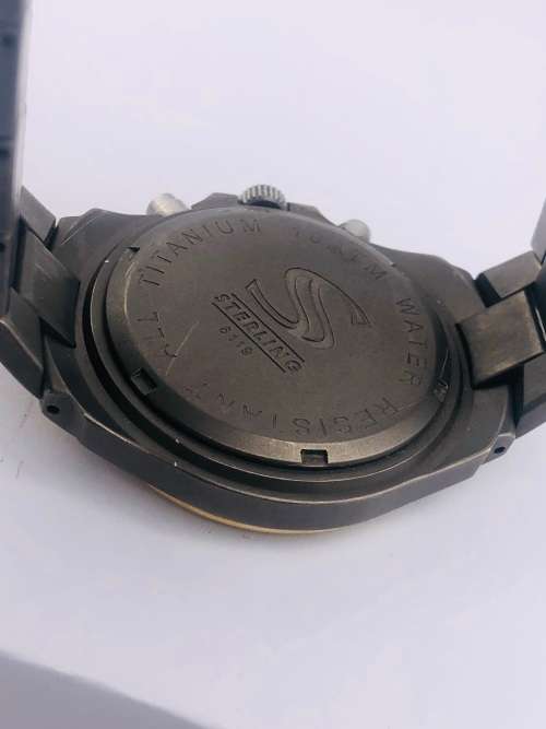 *STERLING TITANIUM CHRONOGRAPH WATCH* LOVELY TWO-TONE!!