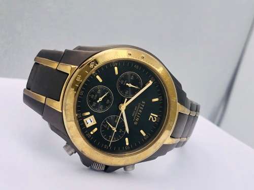 *STERLING TITANIUM CHRONOGRAPH WATCH* LOVELY TWO-TONE!!