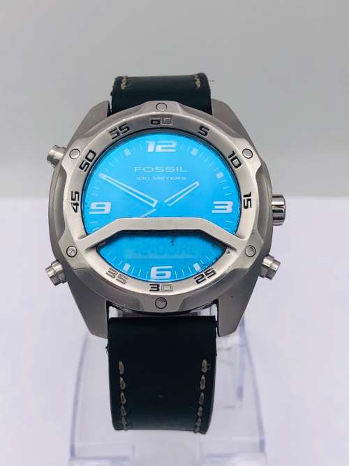 *FOSSIL BLUE DIGITAL MENS DIVERS WATCH* R1 BIDS