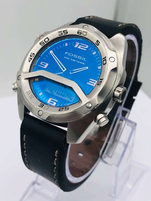 *FOSSIL BLUE DIGITAL MENS DIVERS WATCH* R1 BIDS