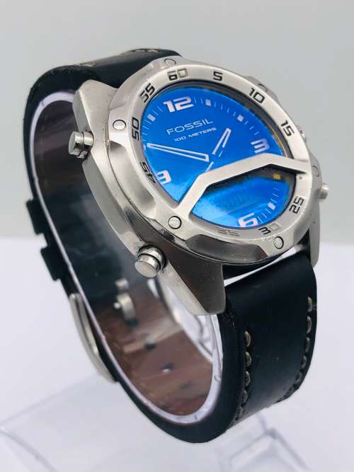 *FOSSIL BLUE DIGITAL MENS DIVERS WATCH* R1 BIDS