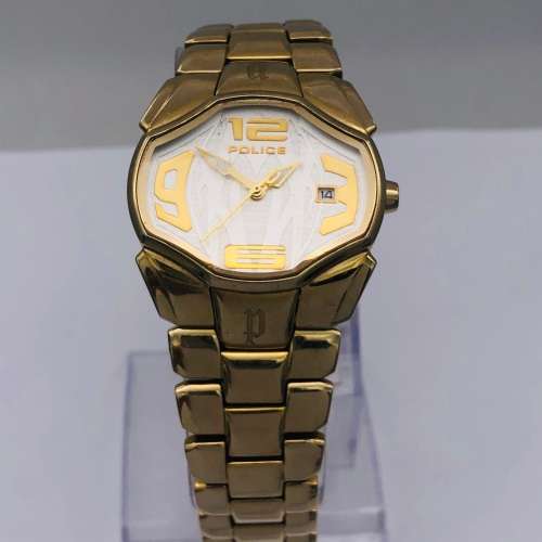 *POLICE GOLD MENS DATE WATCH* R1 BIDS