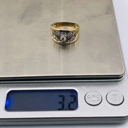 *9CT GOLD DIAMOND BASKET CYCLOPS RING* R1 BIDS!