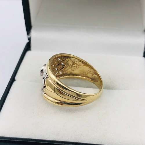 *9CT GOLD DIAMOND BASKET CYCLOPS RING* R1 BIDS!