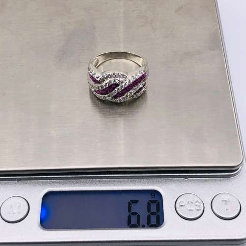 *SILVER ETERNITY CLUSTER CUBIC RING* R1 BIDS