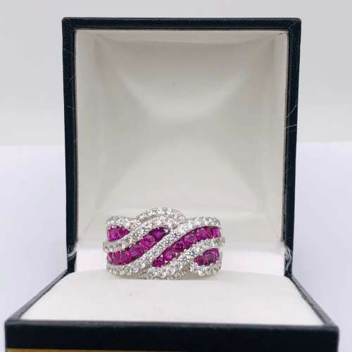 *SILVER ETERNITY CLUSTER CUBIC RING* R1 BIDS
