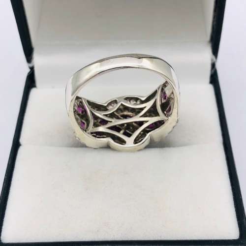 *SILVER ETERNITY CLUSTER CUBIC RING* R1 BIDS