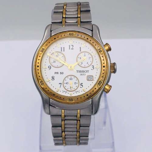 *TISSOT 1853 CHRONOGRAPH MENS* TWO-TONE!