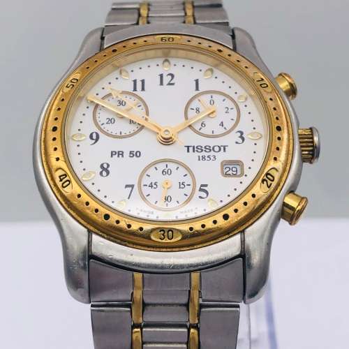 *TISSOT 1853 CHRONOGRAPH MENS* TWO-TONE!
