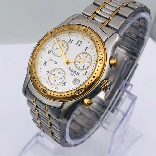 *TISSOT 1853 CHRONOGRAPH MENS* TWO-TONE!