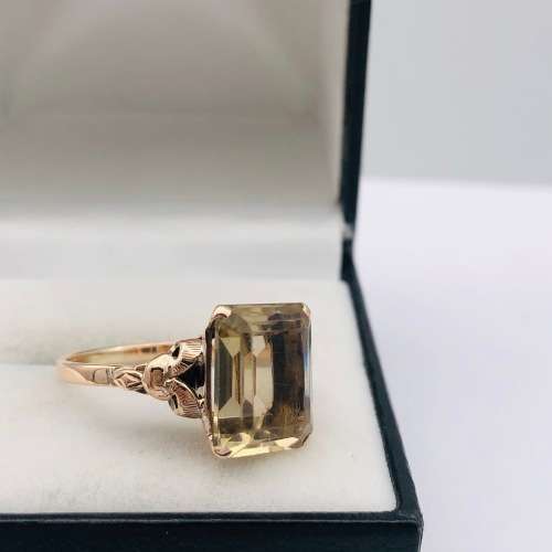 *YELLOW GOLD TOURMALINE RING* BEAUTIFUL ROSE GOLD!