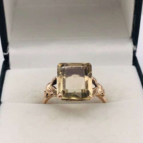 *YELLOW GOLD TOURMALINE RING* BEAUTIFUL ROSE GOLD!