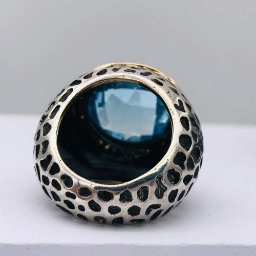 *18CT GOLD DIAMOND & AQUAMARINE RING* 0.64CT DIAMONDS!