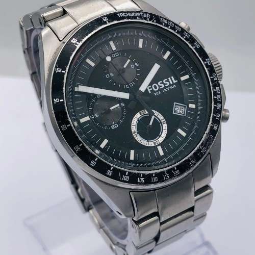 *FOSSIL MENS BLACK CHRONO WATCH* R1 BIDS!
