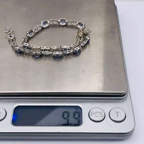 *3.5CT WHITE GOLD TANZANITE TENNIS BRACELET* R1 BIDS!