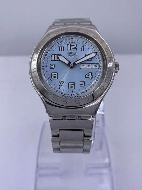 *SWATCH IRONY DAY-DATE WATCH*R1 BIDS!