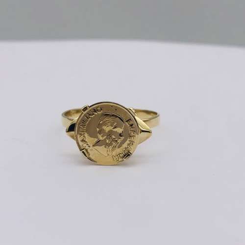 *SOLID 9CT GOLD COIN SIGNET RING* R1 BIDS!