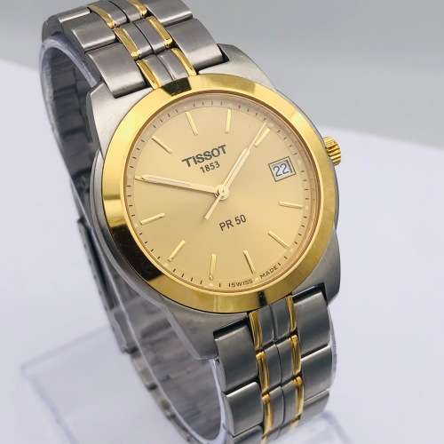 *TISSOT PR50 TWO-TONE SWISS  WATCH* R1 BIDS!