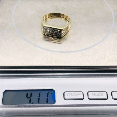 *0.17CT GOLD CHECKERED DIAMOND RING* R1 BIDS!