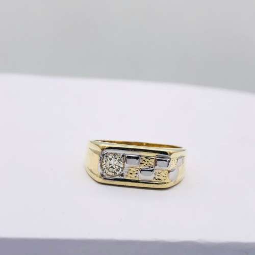 *0.17CT GOLD CHECKERED DIAMOND RING* R1 BIDS!