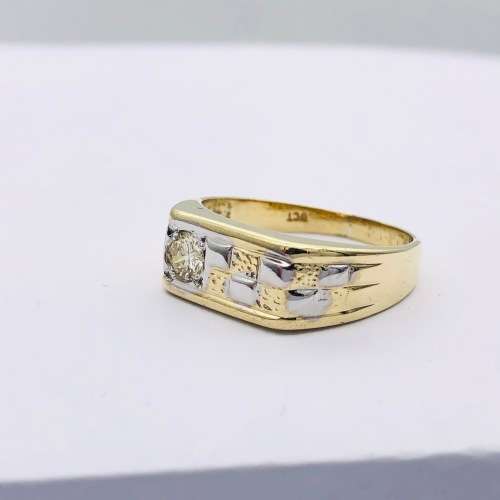 *0.17CT GOLD CHECKERED DIAMOND RING* R1 BIDS!