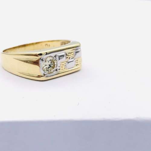 *0.17CT GOLD CHECKERED DIAMOND RING* R1 BIDS!